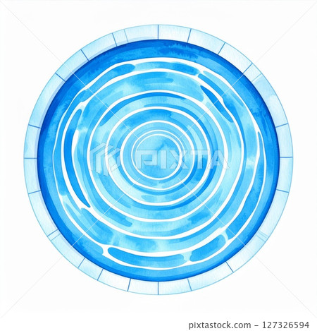 Abstract Blue Water Circle Pattern 127326594