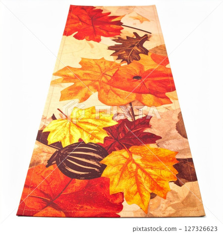 Autumn Leaf Table Runner Design with Warm Colors 127326623