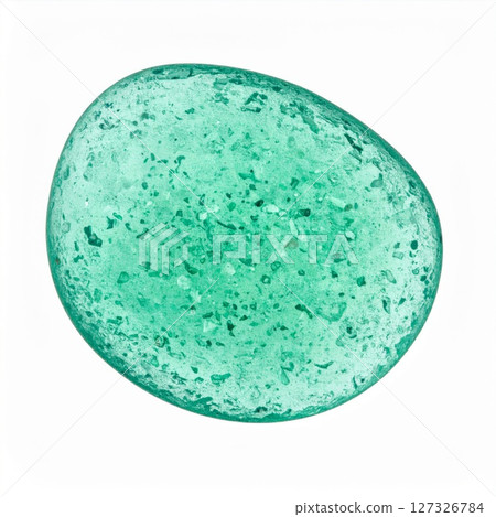 Sea Glass Pebble: Teal Green Ocean Stone Texture 127326784