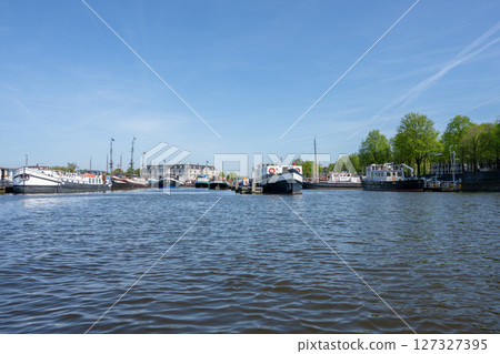 Amsterdam cityscape from a cruise ship/Netherlands Amsterdam cityscape from a cruise ship/Netherlands 127327395