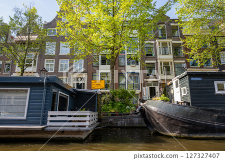 Amsterdam cityscape from a cruise ship/Netherlands Amsterdam cityscape from a cruise ship/Netherlands 127327407