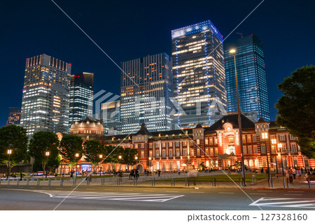 東京，東京車站夜間照明，丸之內車站大樓 127328160