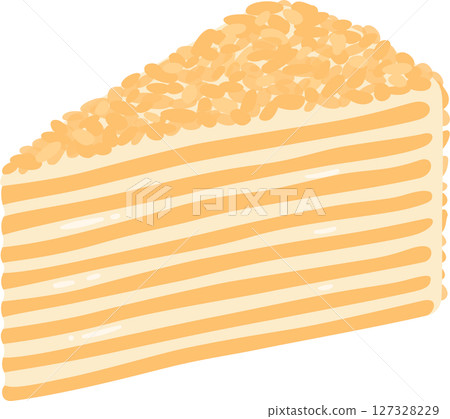 Mille-feuille Napoleon cake slice 127328229