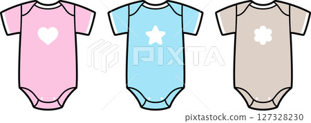 Cute baby onesie color set 127328230