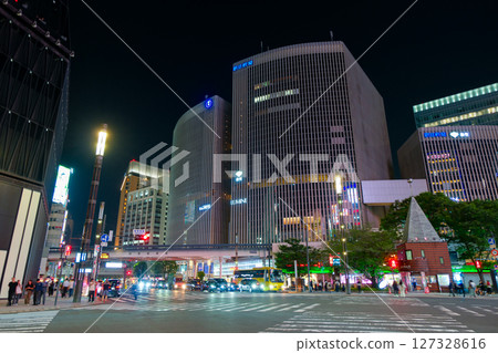Tokyo Yurakucho at night, Sukiyabashi intersection 127328616
