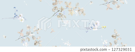 Whimsical Floral Design Series for Aesthetic Projects 127329031