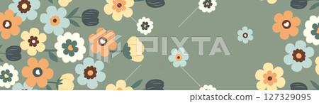 Graceful Floral Pattern Compilation for Home Decor 127329095