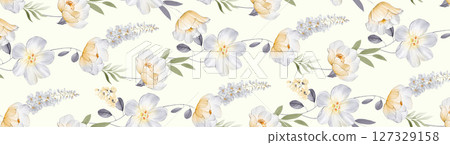 Artistic Flower Print Set for Creative Design 127329158