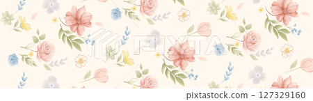 Artistic Flower Print Set for Creative Design 127329160