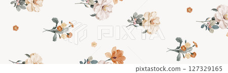 Artistic Flower Print Set for Creative Design 127329165