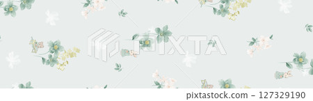 Artistic Flower Print Set for Creative Design 127329190