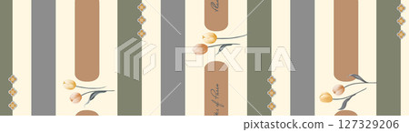 Artistic Flower Print Set for Creative Design 127329206