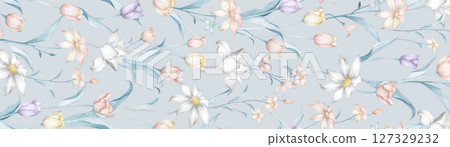 Artistic Flower Print Set for Creative Design 127329232