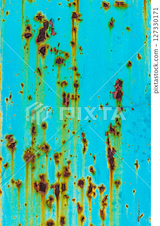 Heavily Corroded turquoise Metal Sheet 127330171