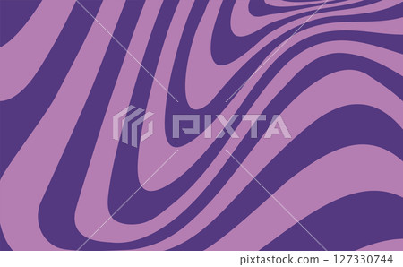 A purple striped background. Deformed curved violet background. Colorful bright texture. 127330744