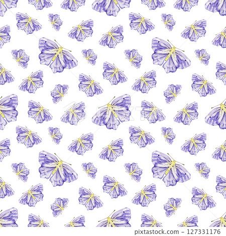 Watercolor moths, seamless pattern. Hand painted, watercolor print. Watercolor moths, seamless pattern. Hand painted, watercolor print. 127331176