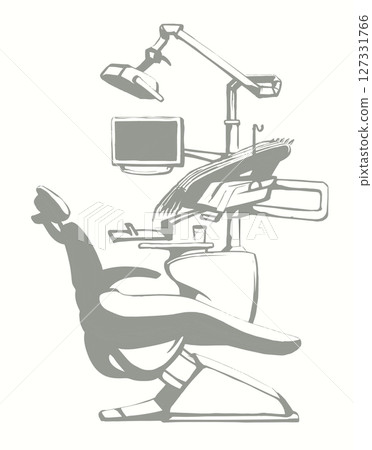 Stogmatology chair and accessories. Vector drawing Stogmatology chair and accessories. Vector drawing 127331766