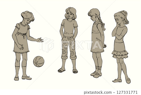 Small girls playing with ball Small girls playing with ball 127331771