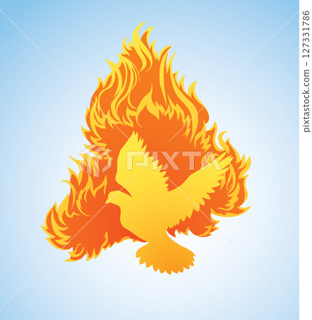 Pentecost sunday. Baptism with the Holy Spirit. Vector drawing icon 127331786