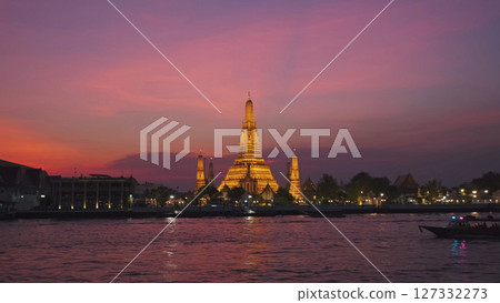 Wat Arun temple and Chao Phraya river in Bangkok Wat Arun temple and Chao Phraya river in Bangkok 127332273