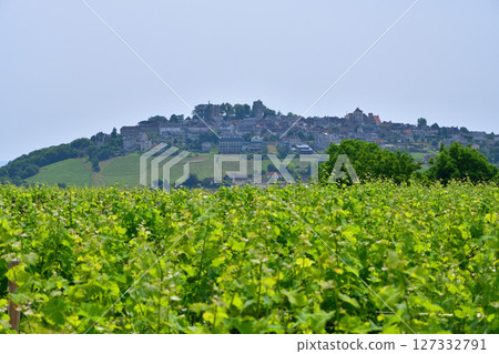 Sancerre, France. A distant view of the hilltop village of Sancerre on June 9, 2025. Sancerre, France. A distant view of the hilltop village of Sancerre on June 9, 2025. 127332791