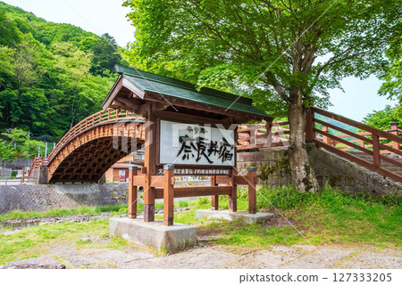 長野縣鹽尻市舊中山道奈良井宿木曾橋 127333205