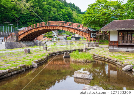 長野縣鹽尻市舊中山道奈良井宿木曾橋 長野縣鹽尻市舊中山道奈良井宿木曾橋 127333209