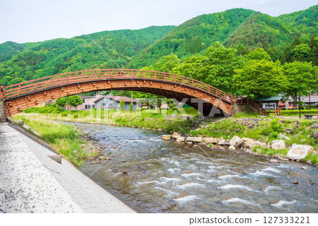 長野縣鹽尻市舊中山道奈良井宿木曾橋 長野縣鹽尻市舊中山道奈良井宿木曾橋 127333221