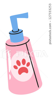 Pet shampoo bottle pack cartoon Pet shampoo bottle pack cartoon 127333253