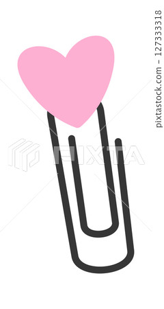 Paper clip decorated heart cartoon 127333318