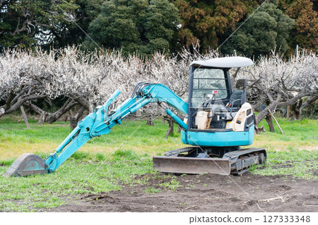 橫芝光町酒田城遺址梅林中的挖土機 127333348