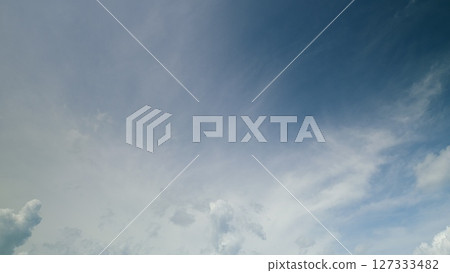 Time lapse. A Beautiful Serene Cloudy Sky with Soft Blue Tones Gently Illuminating the Horizon Time lapse. A Beautiful Serene Cloudy Sky with Soft Blue Tones Gently Illuminating the Horizon 127333482