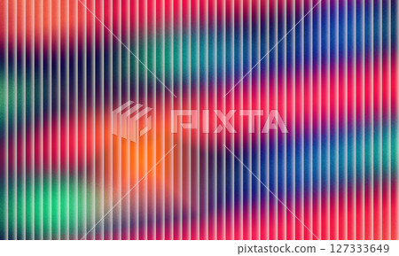 Neon spectrum wave with vertical fluted refractive stripes and glowing ripple color fusion 127333649