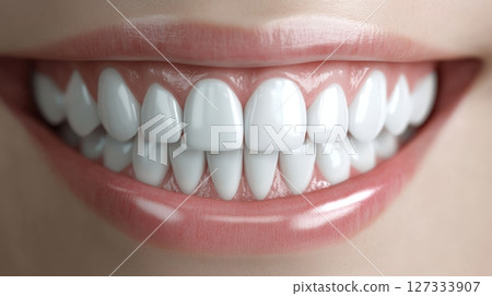 Close-Up Of Perfectly White Teeth Smile 127333907