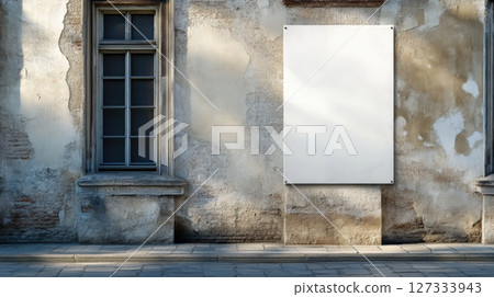 White Blank Store Signage Or Poster Banner 127333943