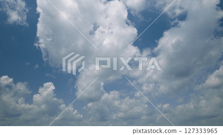 Time lapse. The Beautiful Cloudy Sky Over a Serene Landscape Creates a Stunning and Peaceful Atmosphere 127333965