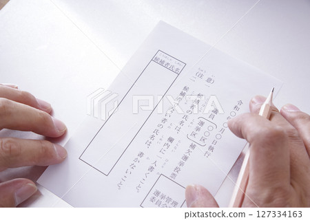 Image of ballot paper used in elections Image of ballot paper used in elections 127334163