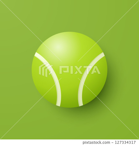 Vector 3d Tennis Ball Icon is on the Green Background Closeup. Tennis Ball Design Template, Sports Concepts, Competition Promotions, Advertisements, Graphics for a Tennis Event. Sports Background Vector 3d Tennis Ball Icon is on the Green Background Closeup. Tennis Ball Design Template, Sports Concepts, Competition Promotions, Advertisements, Graphics for a Tennis Event. Sports Background 127334317