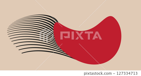 Bauhaus design with flowing lines and curves. Bauhaus design with flowing lines and curves. 127334713