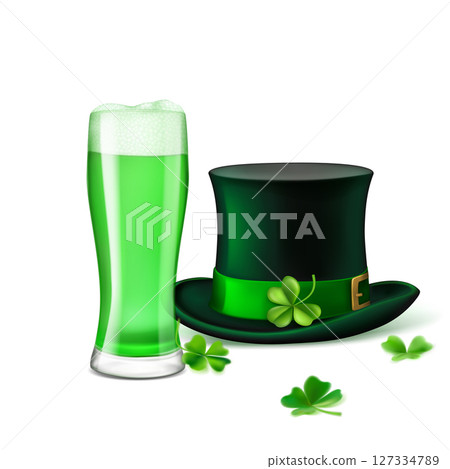 Illustration for St. Patrick's Day with green beer. 127334789
