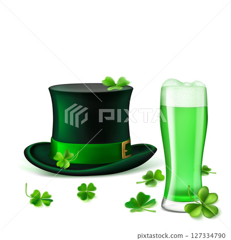 Illustration for St. Patrick's Day with green beer. Illustration for St. Patrick's Day with green beer. 127334790