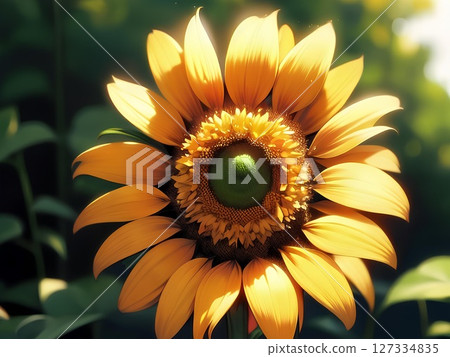 One wheel of sunflower 127334835