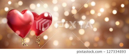 Abstract bokeh background with hearts 127334893