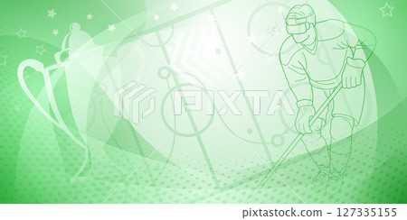 Hockey player holding a stick. Hockey player holding a stick. 127335155