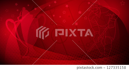Background with a hockey player and stars. Background with a hockey player and stars. 127335158