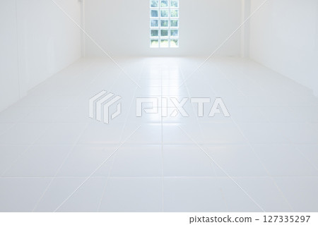 Empty room with tile floor suit for background. Empty room with tile floor suit for background. 127335297