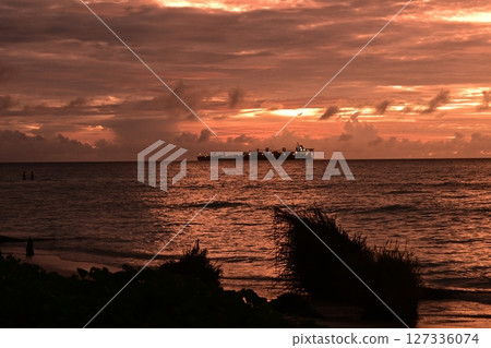 Saipan Garapan Beach evening Saipan Garapan Beach evening 127336074