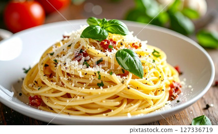 培根蛋麵義大利麵 培根蛋麵義大利麵 127336719