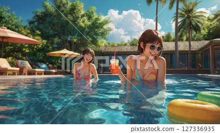 在烈日炎炎下，水花四濺，歡聲笑語四起，二十多歲的姑娘們在盛夏的青春熱浪中奔跑，刻畫出精彩瞬間。 127336935