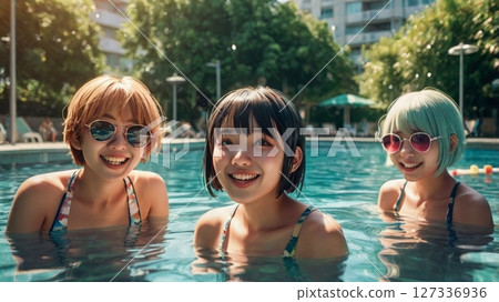 在烈日炎炎下，水花四濺，歡聲笑語四起，二十多歲的姑娘們在盛夏的青春熱浪中奔跑，刻畫出精彩瞬間。 127336936